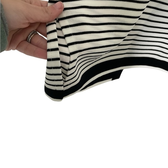 Exclusively Misook White Black Stripe Cardigan Small - Picture 4 of 5